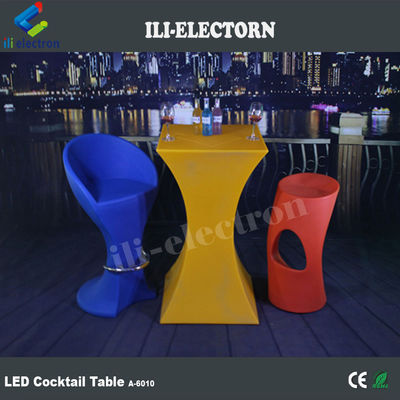 Moderno design quadrato Set alto bar cocktail bianco PE di plastica led luce tavolo da bar