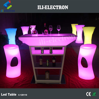 Arredamento in plastica a LED, tavolo da bar per eventi, sala festa