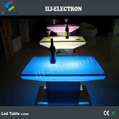 Tavolo da pranzo LED quadrato in plastica a cambiamento di colore per esterni e interni