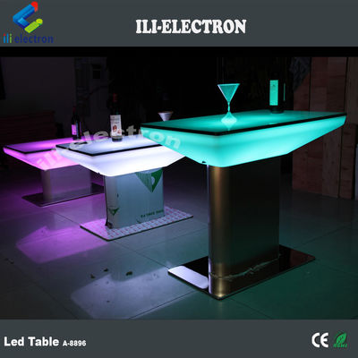 Tavolo da pranzo LED quadrato in plastica a cambiamento di colore per esterni e interni