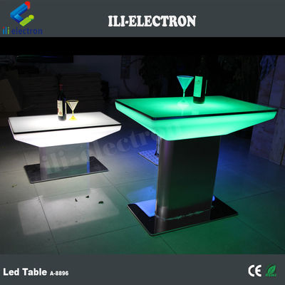 Tavolo da pranzo LED quadrato in plastica a cambiamento di colore per esterni e interni