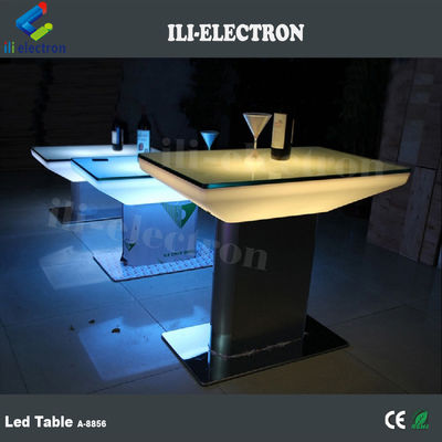 Tavolo da pranzo LED quadrato in plastica a cambiamento di colore per esterni e interni
