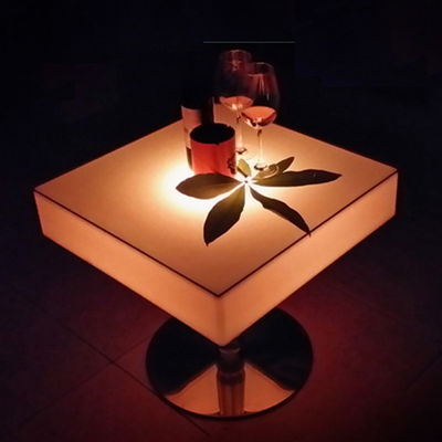 Commercial Square LED Light Up Cocktail Tables ricaricabili con acciaio inossidabile
