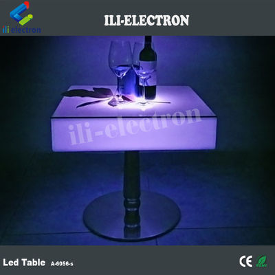 Commercial Square LED Light Up Cocktail Tables ricaricabili con acciaio inossidabile