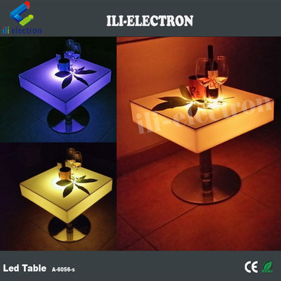 Commercial Square LED Light Up Cocktail Tables ricaricabili con acciaio inossidabile