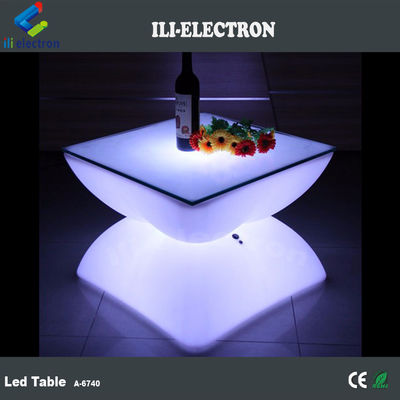 Tavolo da bar a LED quadrato ricaricabile con telecomando/tavolo romantico all'aperto