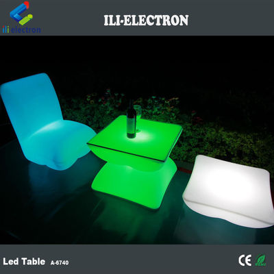 Tavolo da bar a LED quadrato ricaricabile con telecomando/tavolo romantico all'aperto