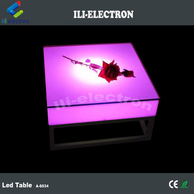 Tavolo luminoso portatile a led di plastica quadrata con scaffale di metallo