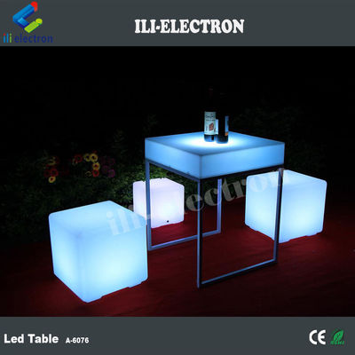 Tavolo luminoso portatile a led di plastica quadrata con scaffale di metallo