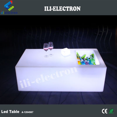 Unico tavolo da bar senza fili in plastica a led in PE con secchio di ghiaccio/serbatoio di raffreddamento