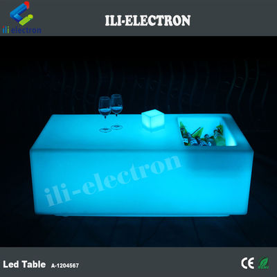 Unico tavolo da bar senza fili in plastica a led in PE con secchio di ghiaccio/serbatoio di raffreddamento
