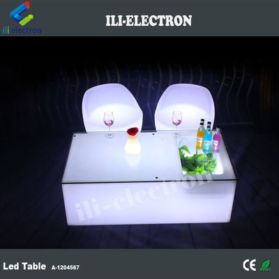 Unico tavolo da bar senza fili in plastica a led in PE con secchio di ghiaccio/serbatoio di raffreddamento