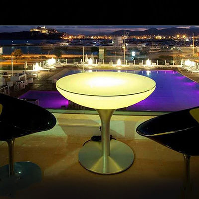 Tavolo da cocktail a luce LED commerciale, Tavolo da bar illuminato wireless per la festa