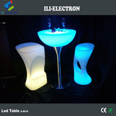 Tavolo da cocktail a luce LED commerciale, Tavolo da bar illuminato wireless per la festa