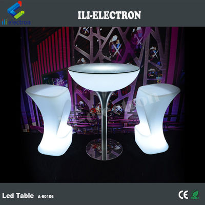 Tavolo da cocktail a luce LED commerciale, Tavolo da bar illuminato wireless per la festa