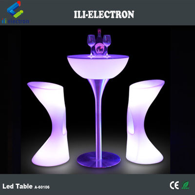 Tavolo da cocktail a luce LED commerciale, Tavolo da bar illuminato wireless per la festa