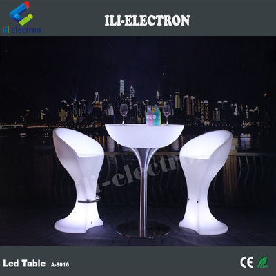 Tavolo da cocktail a luce LED commerciale, Tavolo da bar illuminato wireless per la festa