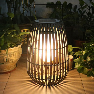 Lanterne da giardino in rotino solare portatili con maniglia personalizzate