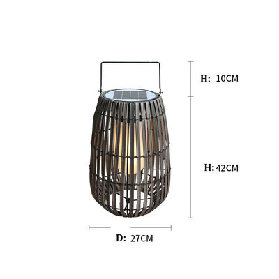 Lanterne da giardino in rotino solare portatili con maniglia personalizzate