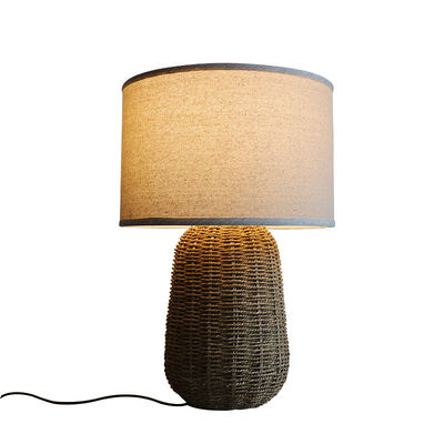 Lampada da tavolo di rotino sostenibile, Controllo della luce di bordo letto di rotino durevole