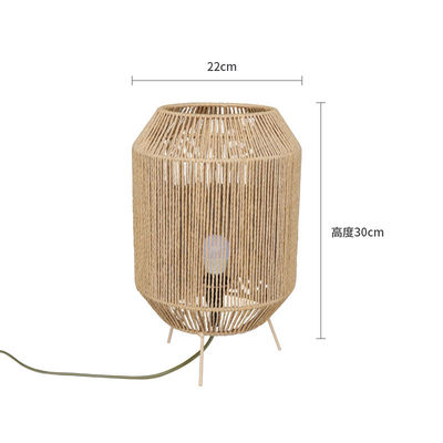Lampada da tavolo in rotino, lampada da tavolo Wabi Sabi fatta a mano