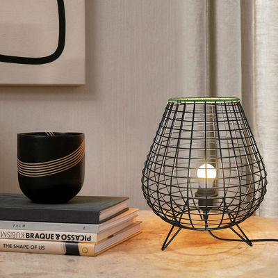 Lampada da letto per camera da letto in stile cinese, lampada per ambientazione in sala da tè, lampada da tavolo in bambù di rattan