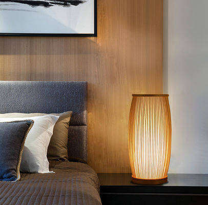 Lampada da letto in bambù personalizzata 2700K Bianco morbido caldo per la decorazione domestica