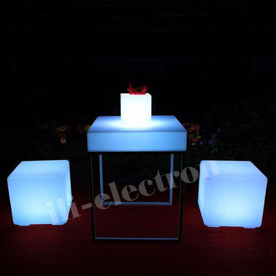 Tavolo da cocktail a luce a LED a prova d'acqua ricaricabile a forma quadrata con supporto in metallo