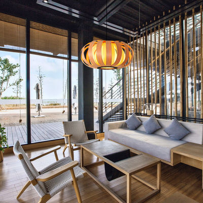Sud-est asiatico semplice lampadario in legno pendente di luce luminosa in legno creativo lampada di illuminazione in rivestimento