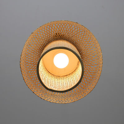 Lanterne cinesi di bambù appese Lampade lampadari di bambù tessuti