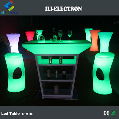 Tavolo da cocktail in plastica a LED in PE con modalità di illuminazione a stroboscopo e alimentato da una batteria al litio ricaricabile