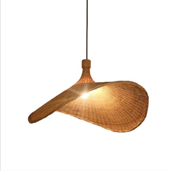 Lampade a forma di cappello di bambù per l'illuminazione