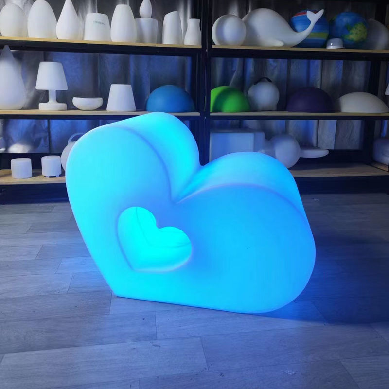Creativo colorato Led Glowing Heart Stools Heart Chair Per Evento