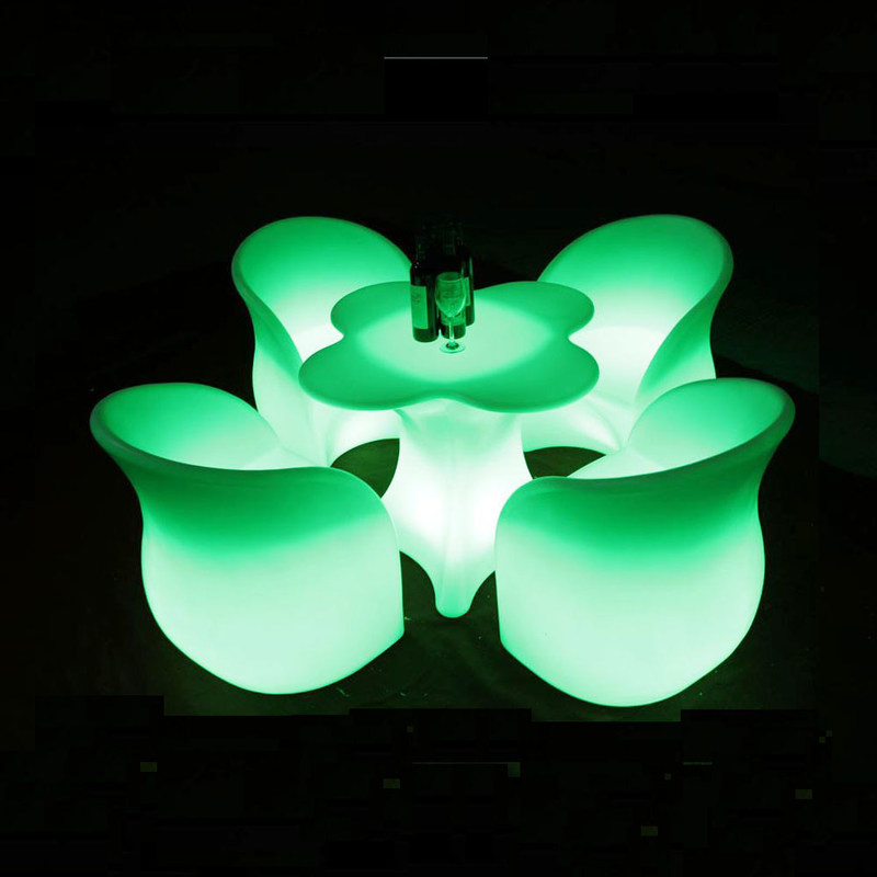 Mobili esterni a led a forma di fiore unici per eventi sedie luminose per night club