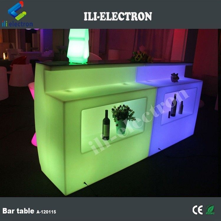 Disegno da tavolo per mini bar in plastica multicolore illuminato per la casa moderna in vendita