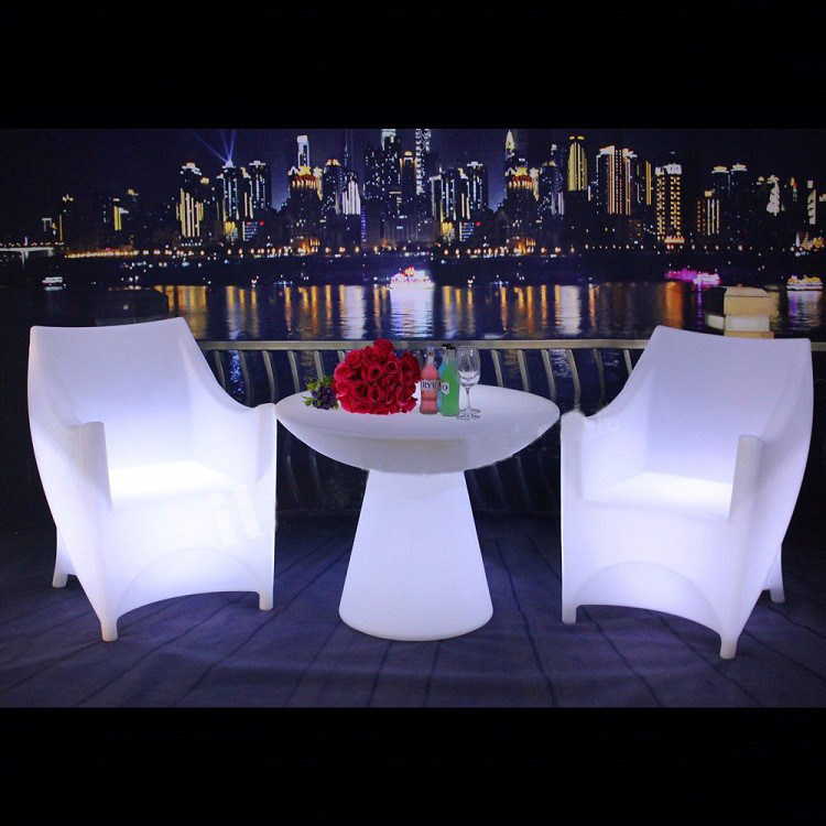 100% PE Divano di plastica ricaricabile RGB illuminato a led