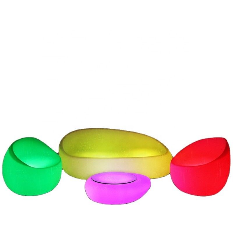 Poltrone a tavola da tè in plastica, impermeabile, che cambia colore