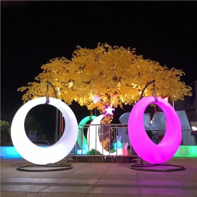 Intrattenimento all'aria aperta illuminazione della sedia a dondolo colorata Controllo remoto LED Illuminato Swing